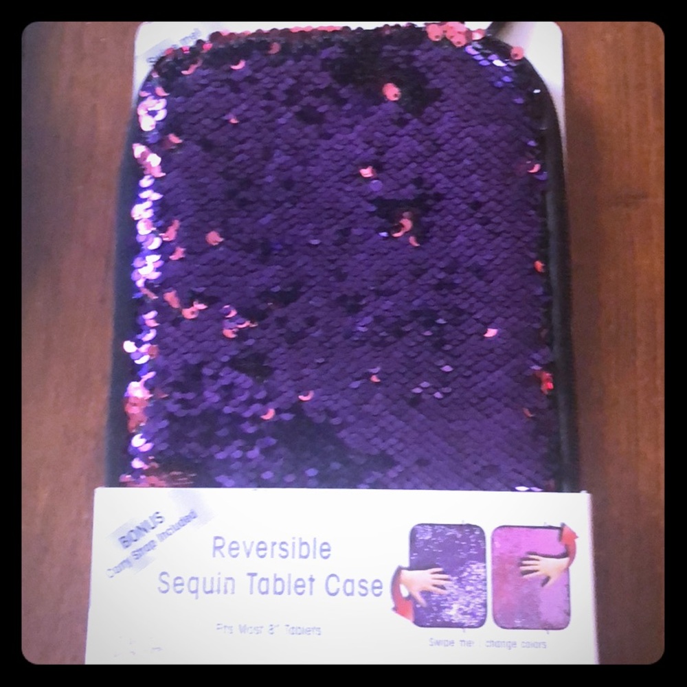 Reversible Sequin Tablet Case.